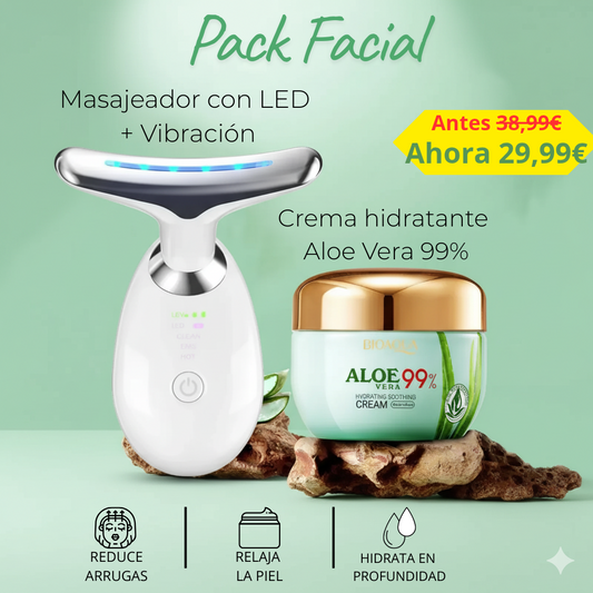 PACK FACIAL: Masajeador Led + Crema Hidratante
