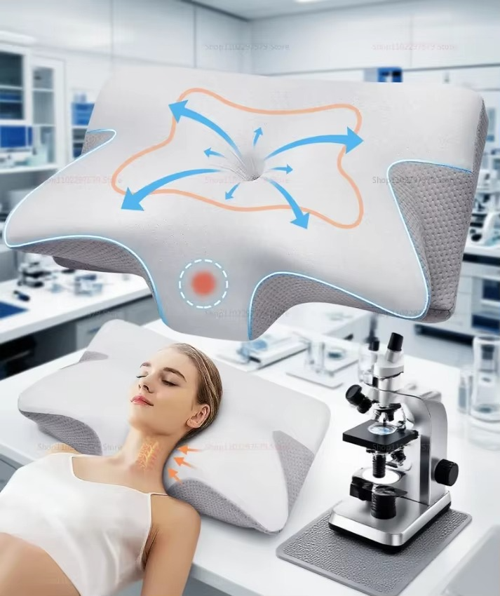 Almohada Cervical viscoelástica ortopédica  2 en 1